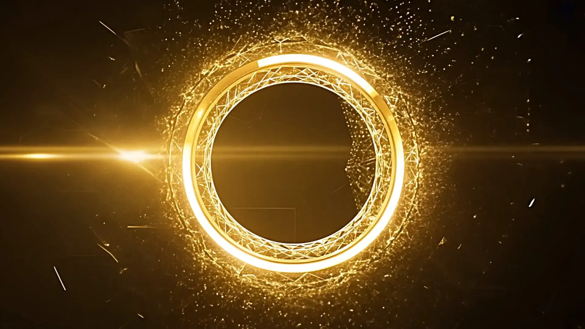 Golden Particle Circle Background for Premium Corporate Logo Animation